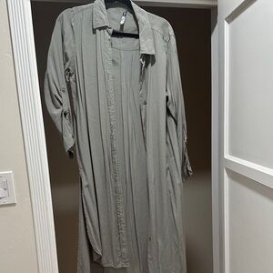 Women's Casual Gray Button Down Shirt